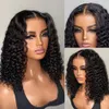 Short Bob Curly Lace Frontal Wig Human Hair 13x4 Deep Wave 180 Density Red /Black/Brown /Highlight Lace Front Wigs Synthetic Preplucked
