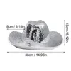Szerokie brzegowe czapki wiadra retro piłka kowbojska brokater lustro szklane dyskoteka klasyczna moda na cowgirl 230919