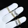 Bandringar Delikat 925 Sterling Silver Ring Baguette Cubic Zirconia CZ Charm Fashion Wedding Engagement Ring Smycken för kvinnor x0920