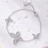 Style mode gild argentiing de haute qualité cadeau de fille bracelet à quatre feuilles bracelet arc bracelet diamant luxe et simple cadeau de couple