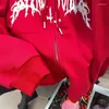 Men's Shorts Y2K Little Devil Gothic Oversized Zippered Hoodie Harajuku Style Clothing Tail Jacket Couple Hooded Sweatshirt