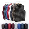 Men's Vests Bang 6XL Men Sleeveless Warm Vest Ultra Light Down Man Winter Solid Jacket Lightweight Waterproof 230919