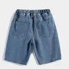 Jeans Pantaloni estivi da ragazzo in denim Versione coreana dei pantaloncini sottili a cinque punti larghi in stile occidentale per bambini grandi 230920