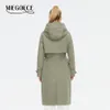 Women's Trench Coats MIEGOFCE 2023 Spring Autumn Fashion Long Coat Female Hooded Belt Jacket Casual Loose Windbreaker Parka F23809 230920