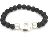 18mm Druckknopf Charms 8mm schwarze Lavasteinperlen DIY ätherisches Öl Diffusor Armband Yoga Strang Schmuck handgefertigte Perlen Str St178l