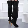 Boots 2023 Women's Pants Pipe Knights Ladies' Thin High Tube Shoes Medheel Modern Elastic Band Party Dress Relaxed Plus Size 230920