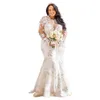 Plus size A Line Wedding Dresses jewel full-Sleeve race applique floor-length Wedding Gown Removable Train Vestidos De Novia192g