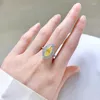 Cluster Rings Spring Qiaoer 925 Sterling Silver 6 13MM Crushed Cut Marquise Citrine High Carbon Diamond Engagement Ring Fine Jewelry