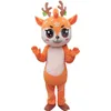 Costume de mascotte de cerf Sika d'Halloween, personnage de thème animé de dessin animé de haute qualité, taille adulte, fête de Noël, tenue de publicité extérieure