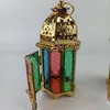 Ljushållare marockanska Indien stor järn tonal hög glas lyktor tealight innehavare vintage bröllopsträdgård hem dekor