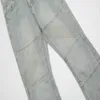 Gaojie marque de mode Vibe Feng Shui ligne de lavage conception Micro corne épissé Slim Fit Jeansjux2