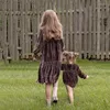 Girl Dresses AP Teenager Girls Autumn Velour Dress Baby Kids Velvet Romper 2024 Children Clothes Long Sleeve #7702