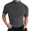 Men's T-Shirts Spring Summer Men's Short Sleeve Cotton Casual Men's T-shirt High Collar Shirt Male Breathable Shirts S-3XL 230920