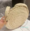 Women Bag Round Circular Rattan Totes New Soild Color Wicker Straw Handbags Woven Shoulder Bags Female's Fashion Traveling Purses