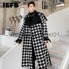 Trenchs homme IEFB hommes Vintage Plaid épaissi Trench manteau nouveau lâche cranté Double boutonnage coupe-vent avec ceinture 2023 automne hiver tissu J230920