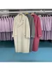Kadınların ceketleri Kore tarzı yün kadınlar 2023 Sonbahar Kış Kış El Yapımı Yakası Damla Kollu Gevşek Uzun Yün Paltolar Alpaca Outerwear 230920
