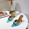 Sandals 2023 Women's Shoes Bow Rhinestone Peep Toe Open Silk Satin Wine Glass Heel High