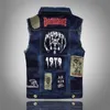 Gilets pour hommes Patchs Design Jeans Gilet Ripped Denim Gilet Hommes Homme Sans Manches Effiloché Taille 6XL 230919