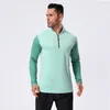 LL-A9 Yoga Outfit Heren Running Gym T-shirt Oefening Fitnesskleding Sportkleding Slanke shirts Outdoor Tops Lange mouw Elastisch Ademend Opstaande kraag