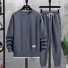 Mens Tracksuits Summer Waffle Set Casual Tshirt and Shorts Set Male Sports Suit Solid Color Tracksude Loose Suits Storlek 3XL 230920