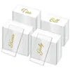 Greeting Cards 50Pcs Clear Acrylic Place Wedding Guest Names Table Seating Blank Rectangle Plates for Signs 230919