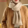 Women's Cape All-Season Pure Wool Sticked Shawl Women's Casual Cashmere Scarf White Sweater Women's Folded Wear Cardigan Shawl Fashion Scarf L230920