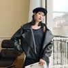 Manteau en cuir 2023 en peau de mouton véritable pour femme, vêtements d'automne et de printemps, Streetwear coréen Montone, veste véritable Chaqueta Mujer W3041