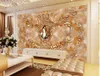 Tapety 3D Tapeta na pokój Mural Marble Art Flower Back Wall Living Modern