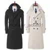 Herren Trenchcoats Windjacke Trenchcoats Herren lang über dem Knie Frühling Herbst neue koreanische Geschäftsmode britischer Reis weiße wilde Kleidung J230920