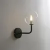 Vägglampa nordiska retro lampor kreativa enkelt glas boll metall böj vardagsrum studie sovrum sängen guld svart ljus