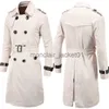 Men's Trench Coats Mens Spring Autumn Windbreak Overcoat Long Trench Coats with Belt Male Pea Coat Double Breasted Peacoat J0920