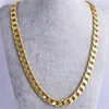 Real 18k yellow gold filled mens necklace 23 6 Chain Set Birthday Gift3258