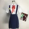 キャットスーツの衣装ベケモノガタリモンストリーシリーズhachikuji mayoi 894アニメコスプレコスチュームブルーストラップスカート女性カワイイセクシーハロウィーンパーティースーツ