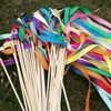 Inne imprezy imprezowe dostarczenia 100pcs Wands Wands z dzwonkami jedwabna wstążka kolorowe streamery bajki stick dekoracja domowa przysługę 230919