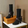 겨울 실루엣 발목 부츠 여성 패션 섹시 니트 양말 숙녀 겨울 chunky heel 마틴 부츠 스트레치 섬유 편안한 클래식 신발