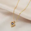 Pendant Necklaces DIEYURO 316L Stainless Steel Beautiful Love Heart Amethyst Gold Shiny Temperament Gift Women Jewelry Wear Everyday 230919