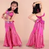 Stage Wear Bambini India Costume da ballo Ragazza Gonna con nappe Vestito dal ventre 3 pezzi/set Costumi di Bollywood Performance