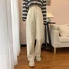 女性のための女性のジーンズハイウエストワイドレッグ背が高くてゆるい2023年の秋の冬の薄い汎用性の高いデザインズボントレンディ