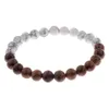 8mm New Natural Wood Beads strand Bracelets Men Black Ethinc Meditation White Bracelet Women Prayer Jewelry Yoga2614