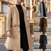 Men's Trench Coats Men's windbreaker coat long lapel collar coat single breasted coat Overcoat Long Jacket Cardigan Outwear Trench Wool Coat Formal J230920