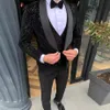 Blowly Black Groom Tuxedos Męskie garnitury Scena Cosplay Men Party Suits Wedding Man Blazer Jacket Pants219x