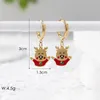 Necklace Earrings Set GD Elegant Trendy Minimalist Stainless Steel Santa Claus Gloves Hoop Combo For Ladies Women's Jewelry