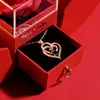 Weihnachtsdekorationen, ewige Rose, Geschenkbox mit Herz-Halskette für Frauen, „Ich liebe dich bis zum Mond und zurück“, Geburtstags-Hochzeitsgeschenke, Mutter, Freundin, Ehefrau 230919