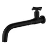 Bathroom Sink Faucets Splashproof Wall-mounted Long Mop Pool Faucet Single Cold Matte Black Basin Rose Gold Kitchen