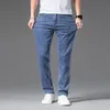 Men's Jeans 2023 Spring Summer Classic Youthful Vitality Fit Straight Thin Denim Lightweight Cotton Stretch Trousers 230919