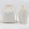 15x20cm 50 stks Lot White katoenen vlakte Drawtring Pouch Kerstzak Bag Home Decor Gift Bags Snoep Organizer Drop 278K