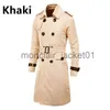 Men's Trench Coats Mens Spring Autumn Windbreak Overcoat Long Trench Coats with Belt Male Pea Coat Double Breasted Peacoat J0920