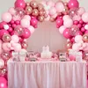 Decoração de festa rosa macaron balão guirlanda arco kit casamento aniversário decoração crianças bebê chuveiro látex ballon cadeia baloon 230920