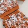 Ensembles de vêtements Vintage enfant en bas âge enfants bébé garçons filles Halloween vêtements fantôme citrouille arc-en-ciel imprimé sweat-shirts à manches longues pantalons à cordon 230919