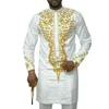 Vêtements ethniques Vetement Femme 2021 Hommes Vêtements Bazin Riche Chemise africaine pour robes d'impression traditionnelles de taille plus broderie Pa244s